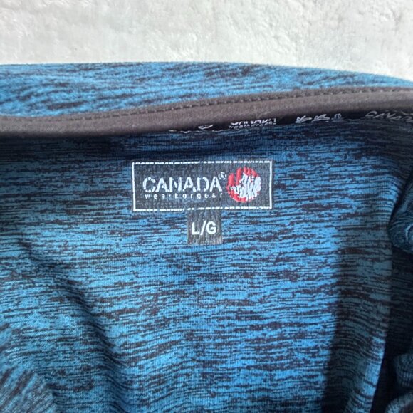 Canada Weather Gear Mens Blue Heather 1/4 Zip Pullover Shirt Large Long Sleeve - Picture 3 of 8